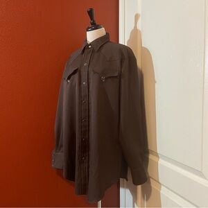 H Bar C Men’s Vintage Brown Ranchwear Rodeo Long Sleeve Pearl Snap Western Shirt